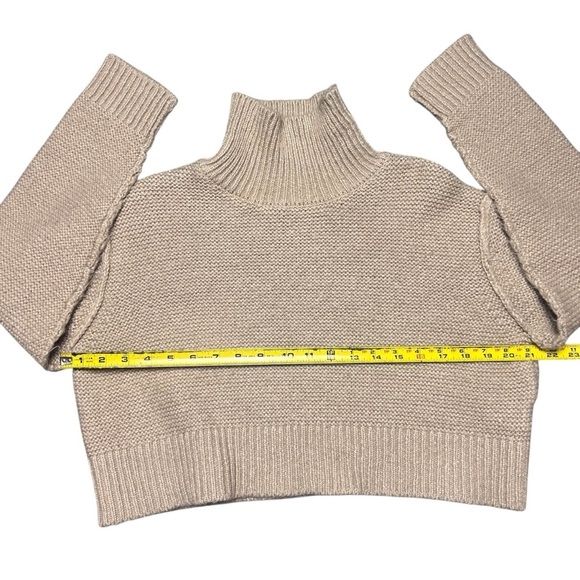 ELODIE Mockneck Crop Sweater In Light Sand Large - Picture 7 of 7